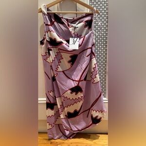 ❤️ NWT DIANE VON FURSTENBERG SILK ONE SHOULDER VIOLET DRESS. Size: 8